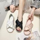 Ruffled Cross Strap Sandals