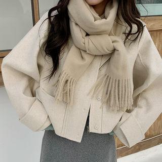 Pocket-front Wool Blend Jacket