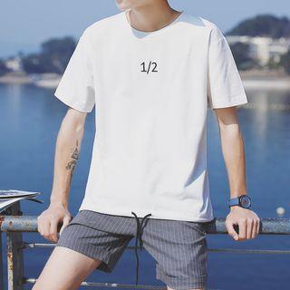 Number Embroidered Short-sleeve T-shirt