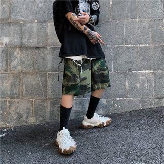 Camo Wide-leg Cargo Shorts