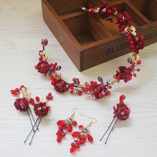Flower Hair Pin Red - One Size