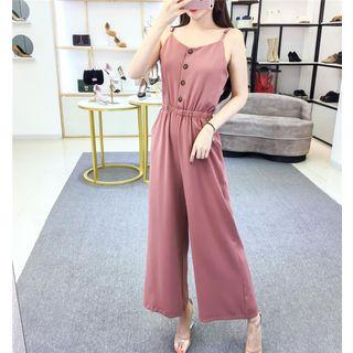 Plain Wide Leg Spaghetti Strap Jumpsuit