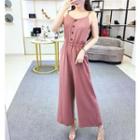 Plain Wide Leg Spaghetti Strap Jumpsuit