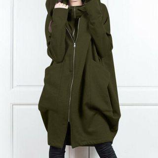 Mock Two-piece Zip-up Trench Coat