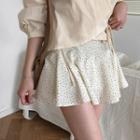 Inset Shorts Ruffle-hem Dotted Miniskirt