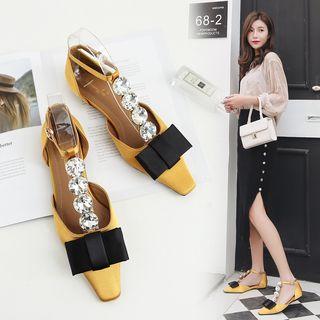 Rhinestone T-bar Flats