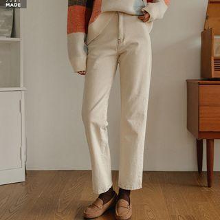 Stitched Napped Baggy Jeans