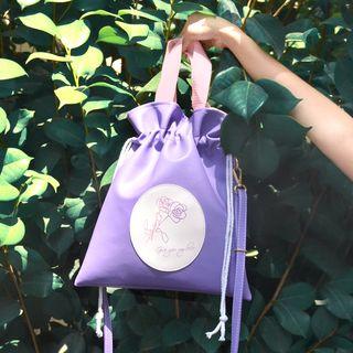 Floral Print Applique Shoulder Bag