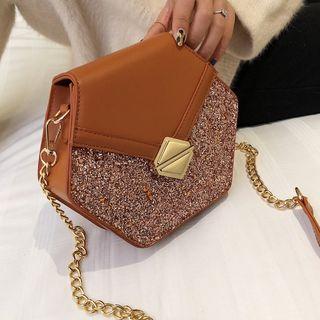 Sequin Hexagon Crossbody Bag