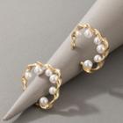 Faux Pearl Earring 17369 - 1 Pair - Gold - One Size
