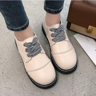 Faux Leather Platform Oxford Shoes