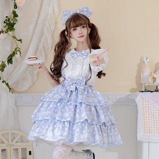 Short-sleeve Ruffle Shirt / Tiered Skirt