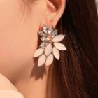 Rhinestone Acrylic Leaf Dangle Earring 1 Pair - 01 - Dz051 - Champagne - One Size
