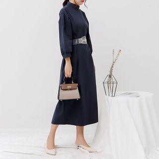 Plain A-line Dress White - One Size