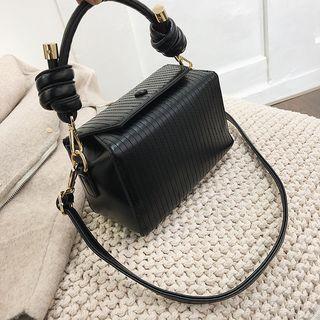 Faux Leather Box Crossbody Bag