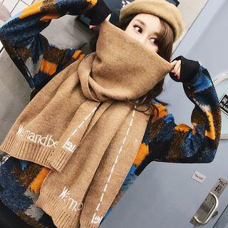 Letter Embroidered Scarf
