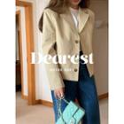 Single-breasted Hidden-button Blazer Beige - One Size