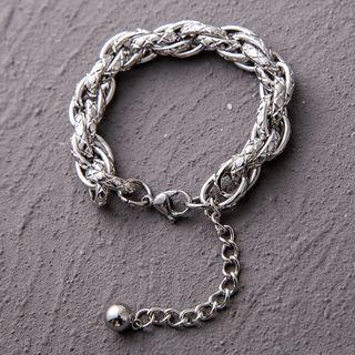 Chunky Stainless Steel Bracelet Silver - One Size