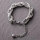 Chunky Stainless Steel Bracelet Silver - One Size