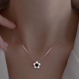 Flower Sterling Silver Necklace Silver - One Size