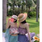 Floral Tube Top / Floral Square-neck Short-sleeve Dress