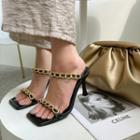Square-toe Chain Strap Sandals