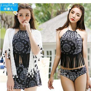 Set: Fringed Tankini + Cover-up
