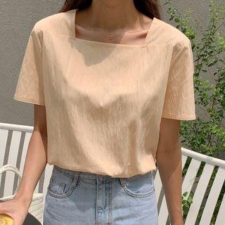 Square-neck Boxy Blouse