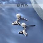 Mermaid Tail Faux Pearl Sterling Silver Dangle Earring 1 Pair - Silver - One Size
