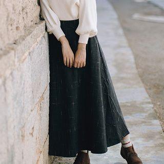 Set: Turtleneck Sweater + High Waist Midi A-line Skirt