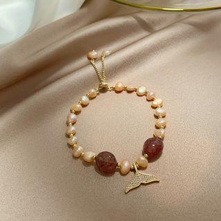 Irregular Pearl Whale Tail Bracelet Gold - One Size