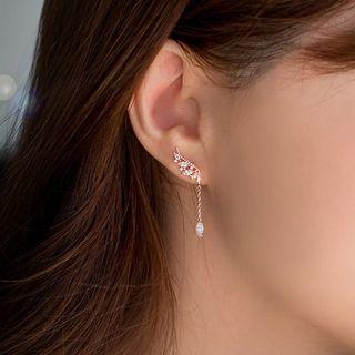 Rhinestone Wing Non-matching Drop Earrings