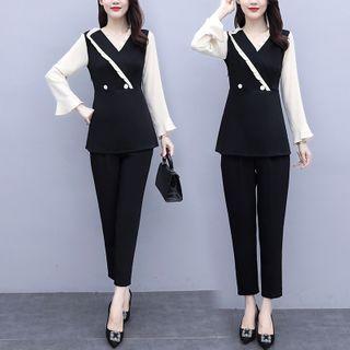 Set: Double Breasted Top + Dress Pants