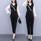 Set: Double Breasted Top + Dress Pants