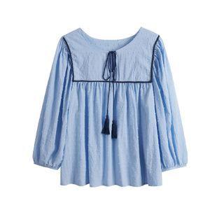 Tassel Long Sleeve Blouse