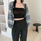 Open-front Stripe Knit Bolero