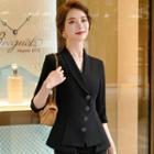 Elbow-sleeve Asymmetrical Blazer / Dress Pants