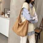 Fleece Crossbody Tote Bag
