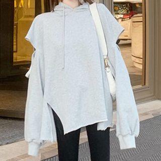 Elbow-cutout Split-side Hoodie