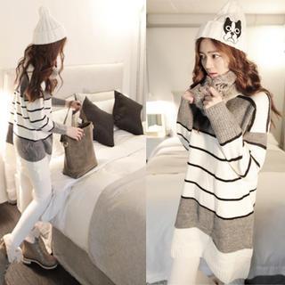 Round-neck Color-block Knit Dress