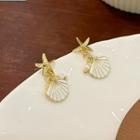 Starfish Shell Drop Earring 1 Pair - Gold - One Size