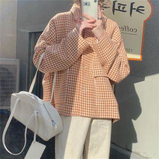 Long-sleeve Single Breasted Blazer Tangerine - One Size