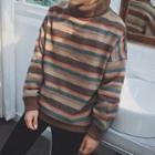 Striped Turtleneck Sweatshirt