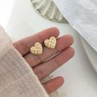 Alloy Heart Earring 1 Pair - Studded Earring - Gold - One Size