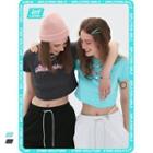 Lettering Skinny Crop T-shirt