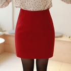Woolen H-line Miniskirt