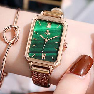 Rectangle Roman Numeral Strap Watch
