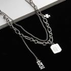 Mahjong Layered Necklace Silver - One Size