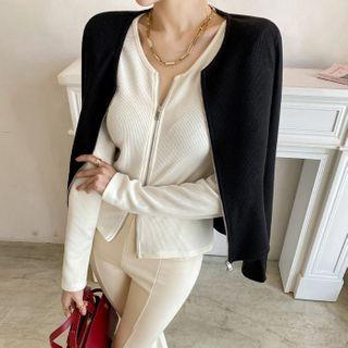 Two-way Zip-up Cardigan