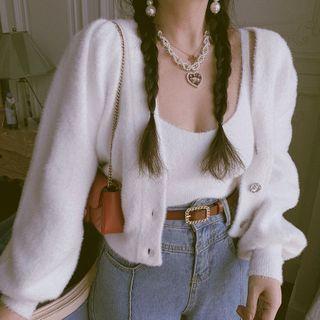 Knit Camisole Top / Cropped Cardigan